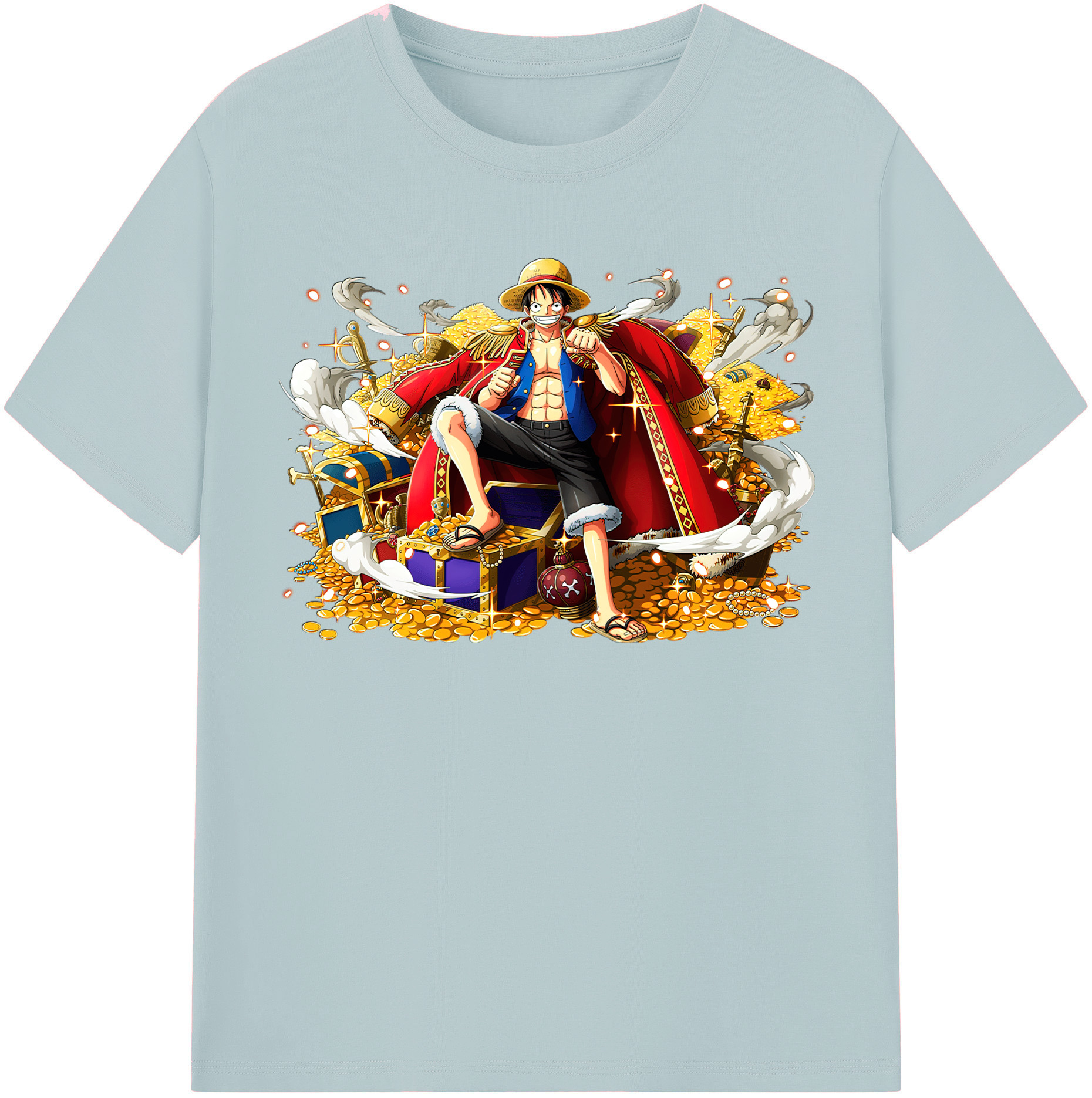 ワンピース モンキー・D・ルフィ ONE PIECE Monkey D. Luffy 綿100％半袖Tシャツ（フロントプリント）